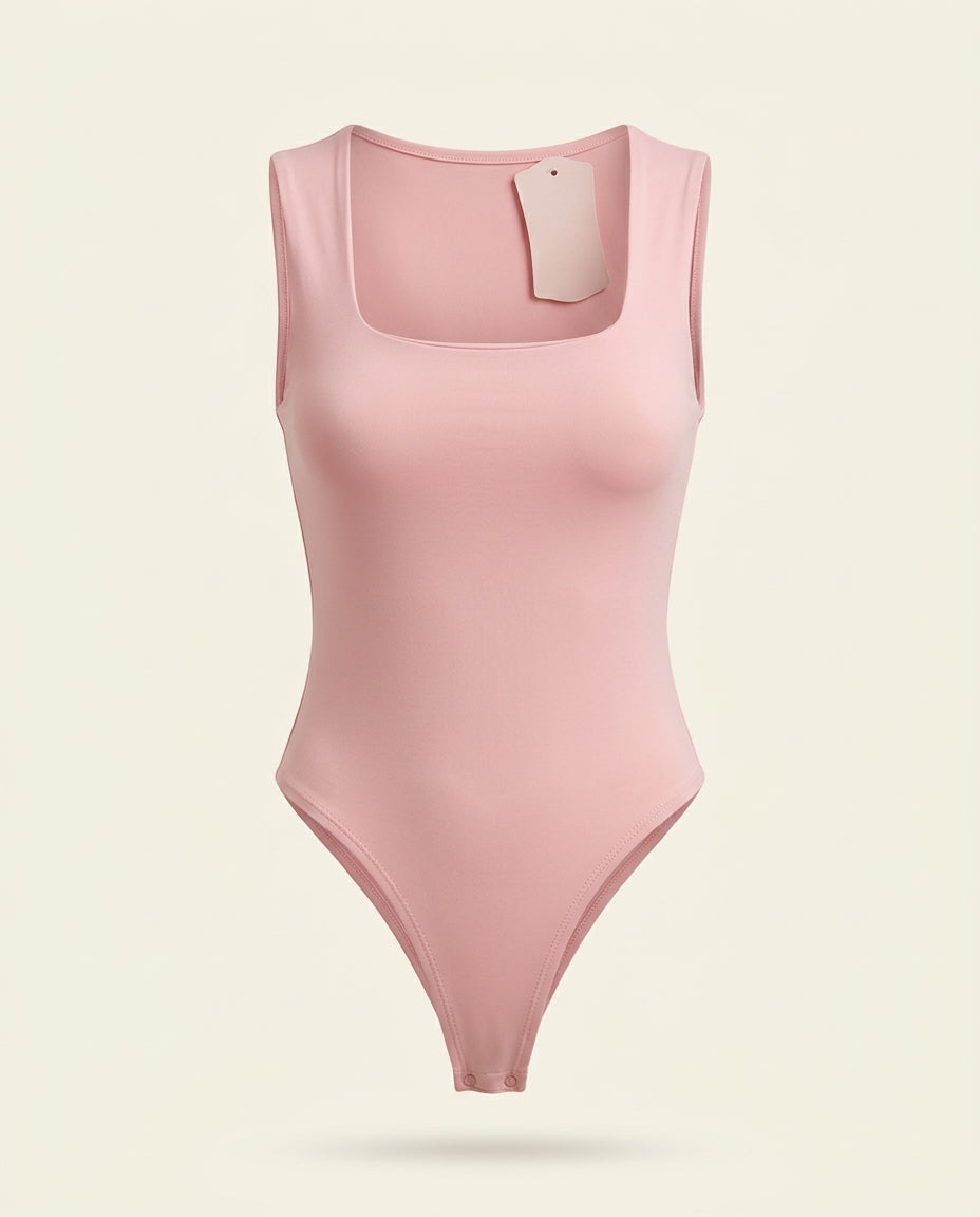 Body Rosa Palo Escote Cuadrado