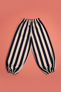 Pantalón Harem Rayas Azul Marino y Blanco - Fondo Coral