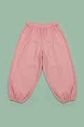 Pantalón Harem Rosa Rayas Blancas - Fondo Menta