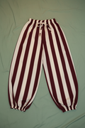 Pantalón Rayas Granate y Blanco Nuclear - Fondo Verde Salvia