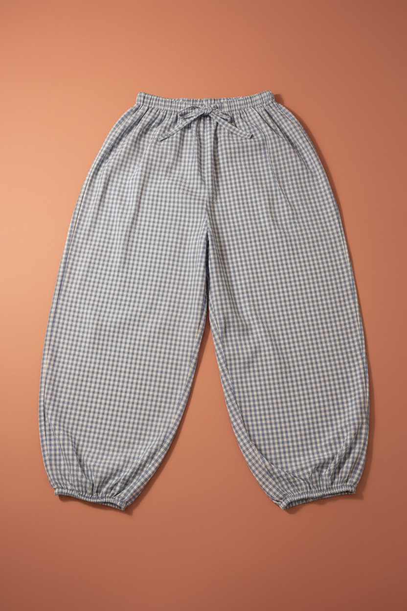 Pantalón Vichy Azul y Blanco - Fondo Coral