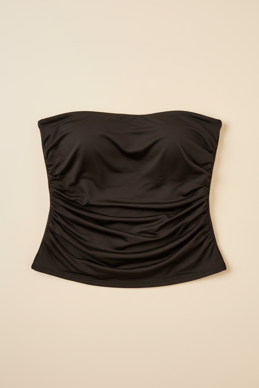 Top Bandeau Negro - Fondo Crema